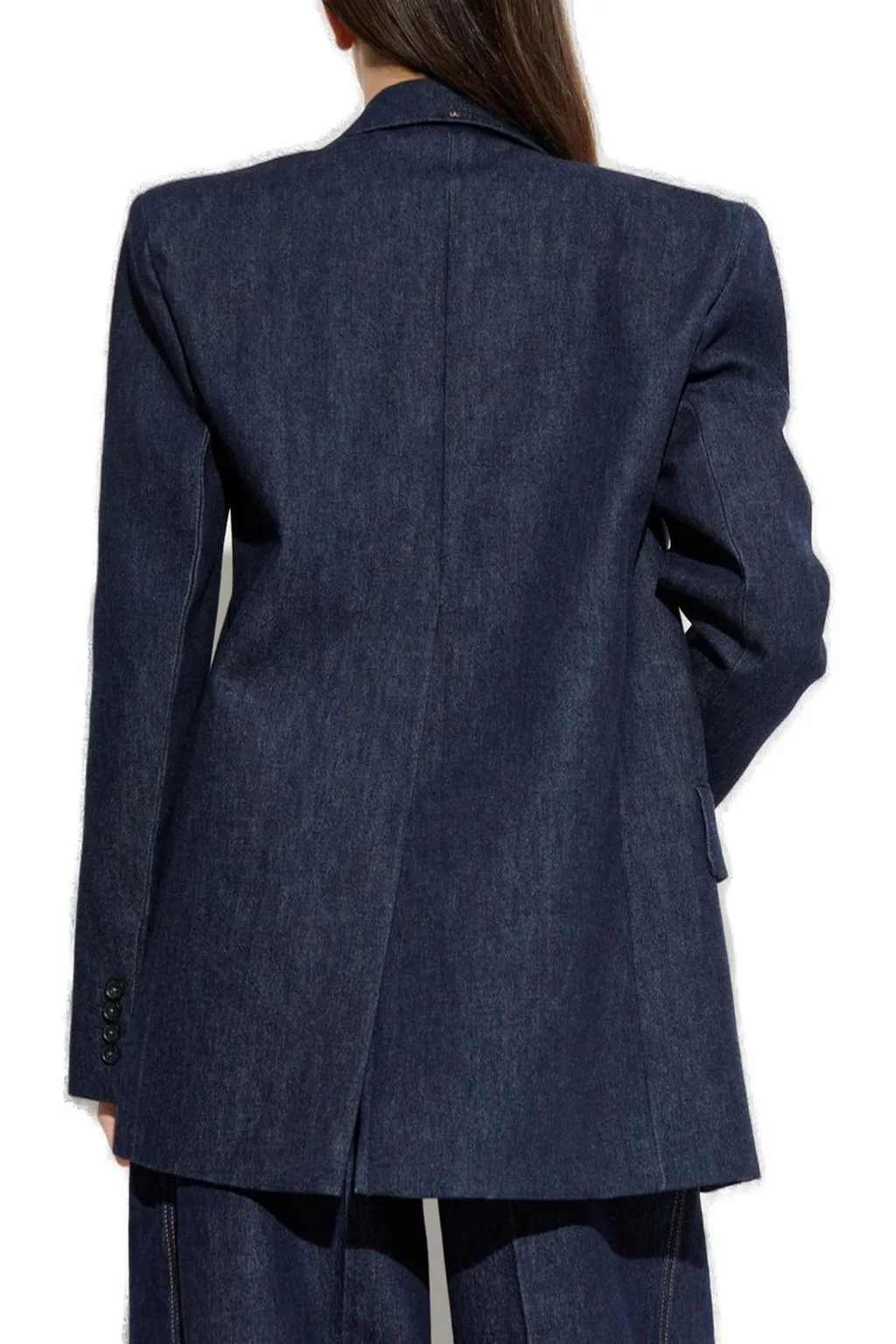 Double-Breasted Denim Blazer