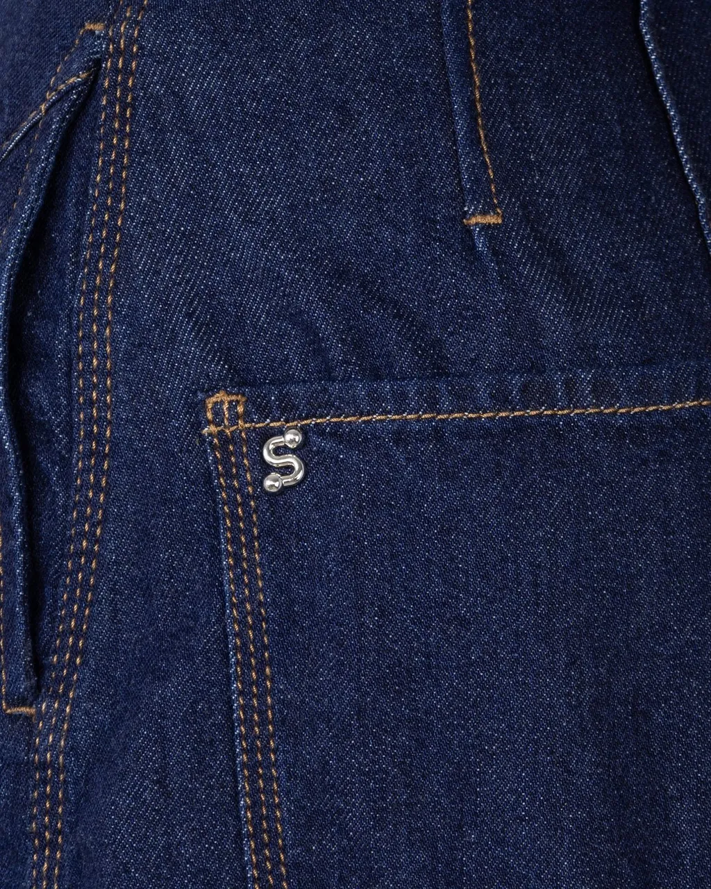 High-Waisted Denim Jumpsuit