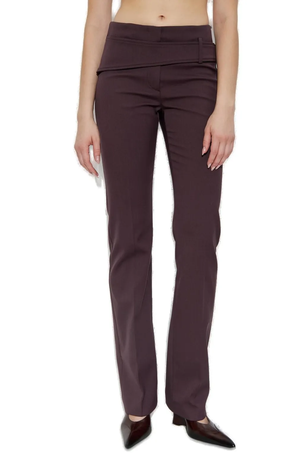 High-Waisted Flared Trousers