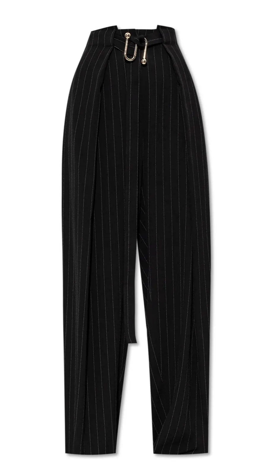 Pinstripe Wide-Leg Trousers