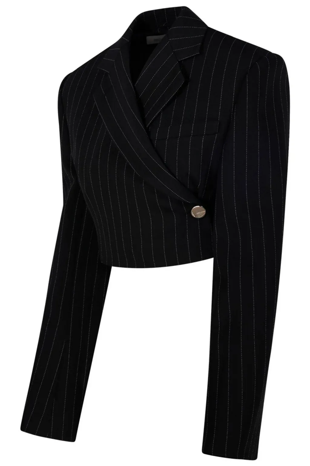 Cropped Pinstripe Blazer