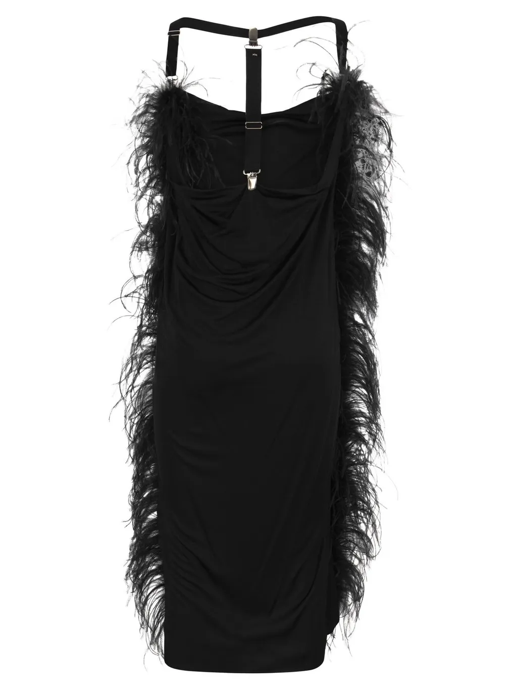 Feather Trimmed Slip Dress