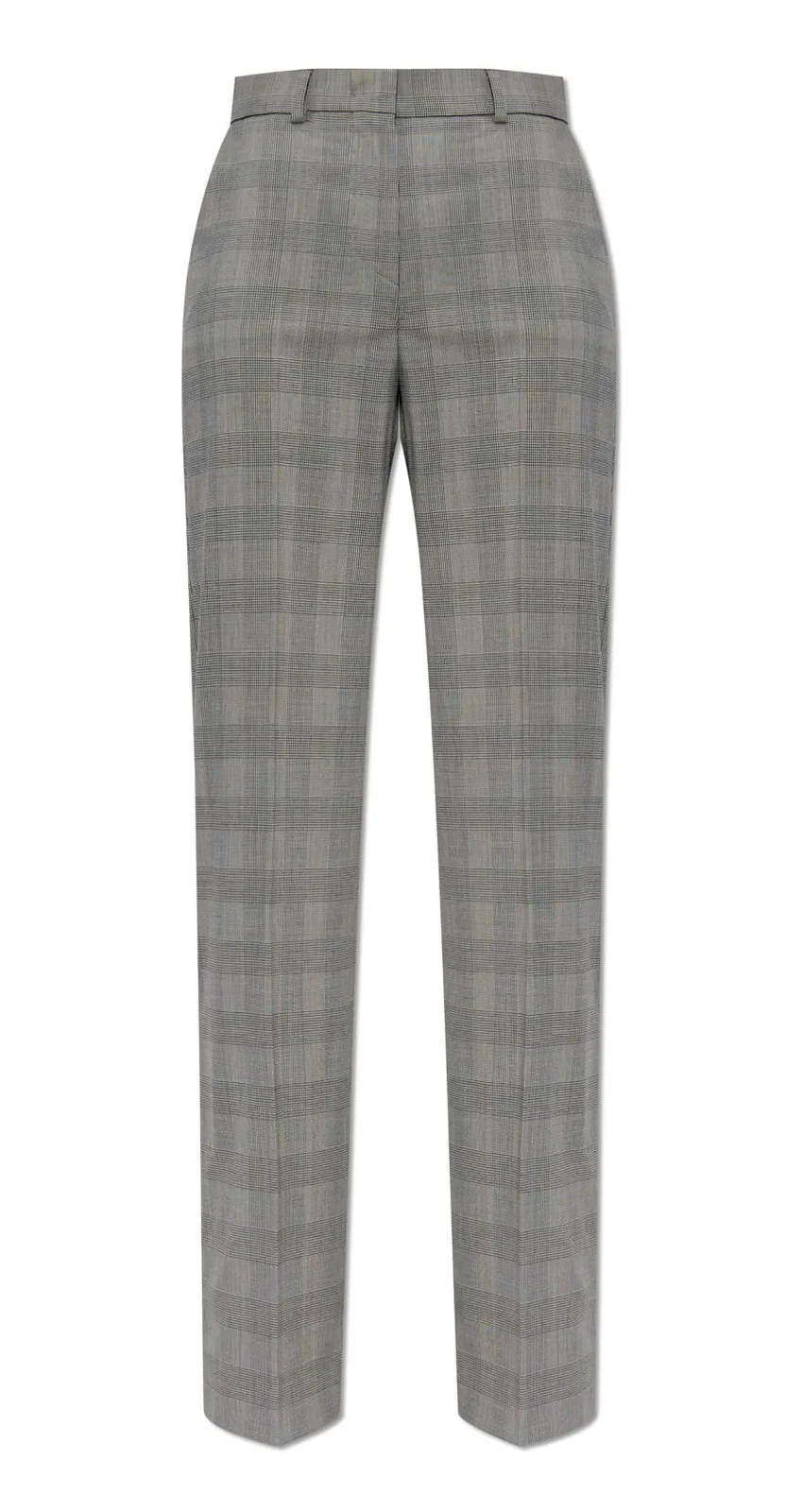 Plaid Wool Blend Trousers