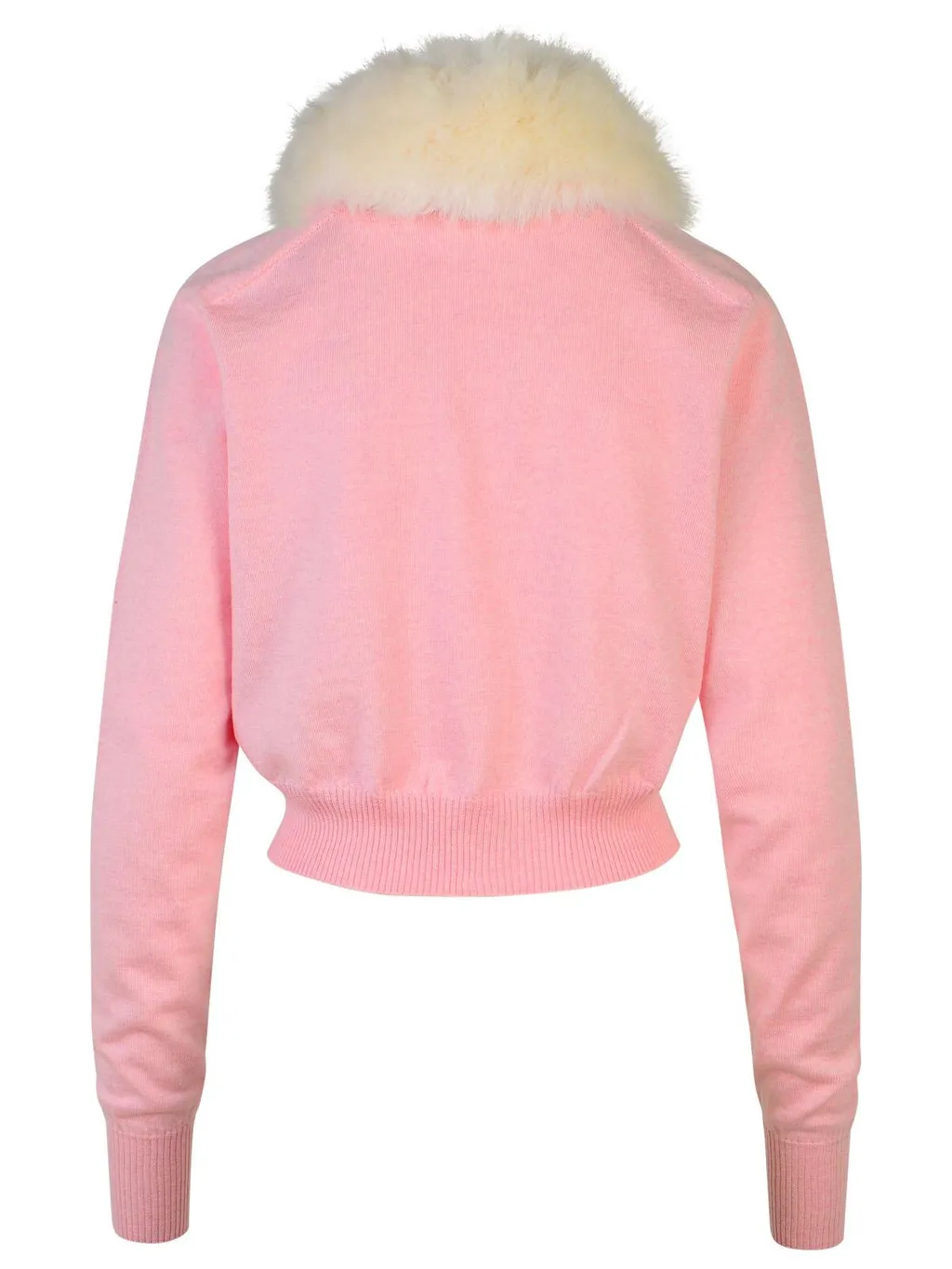 Cropped Cardigan With Fur Collar