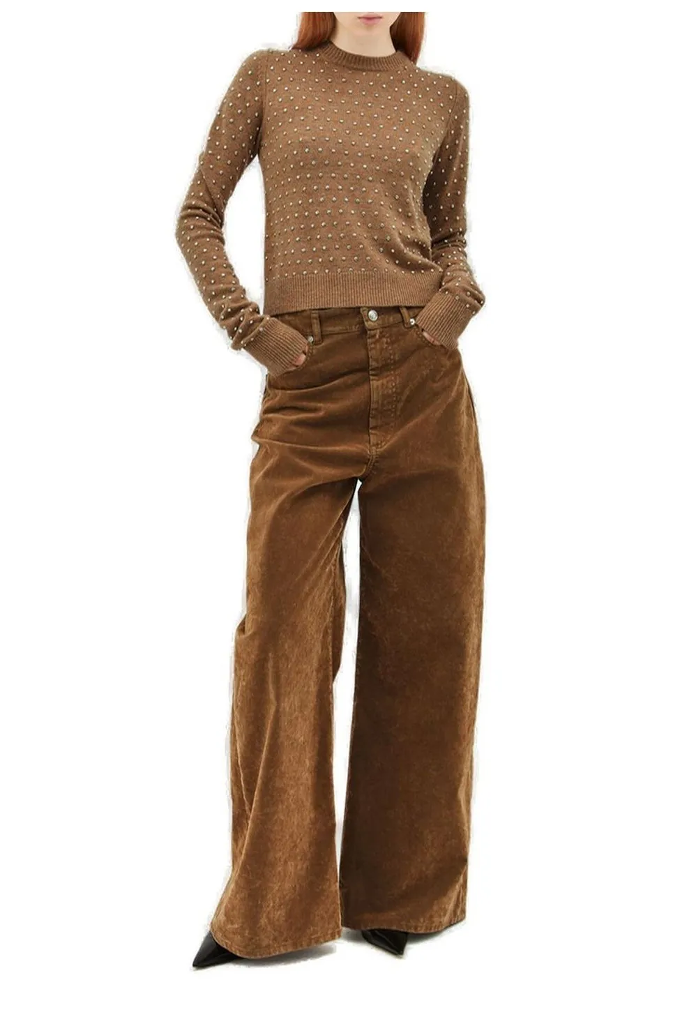 Wide-Leg Corduroy Pants
