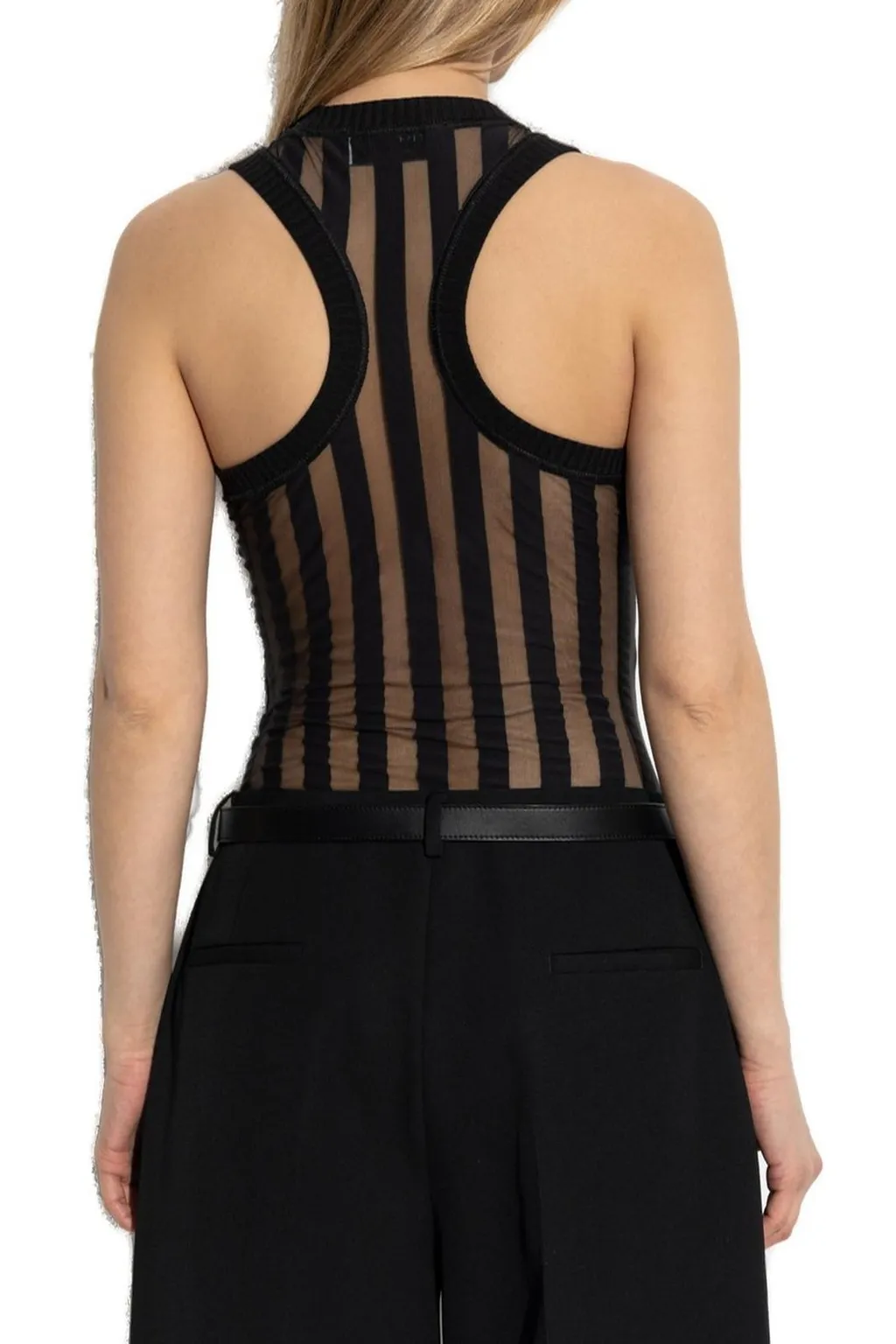 Striped Mesh Bodysuit