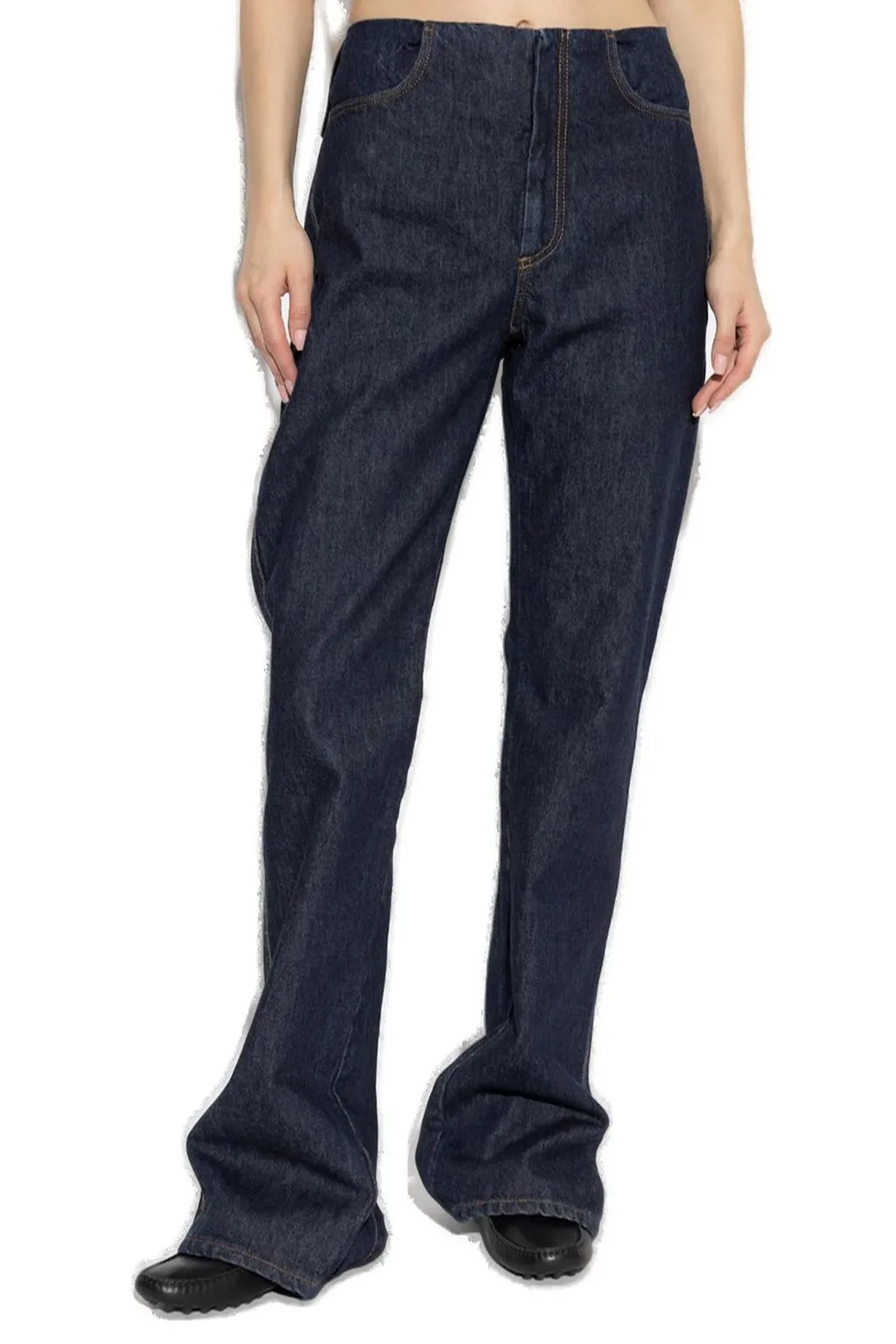 High-Waisted Straight-Leg Jeans