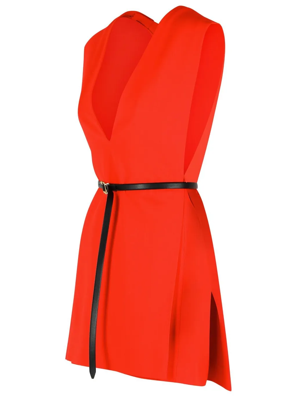V-Neck Mini Dress With Belt