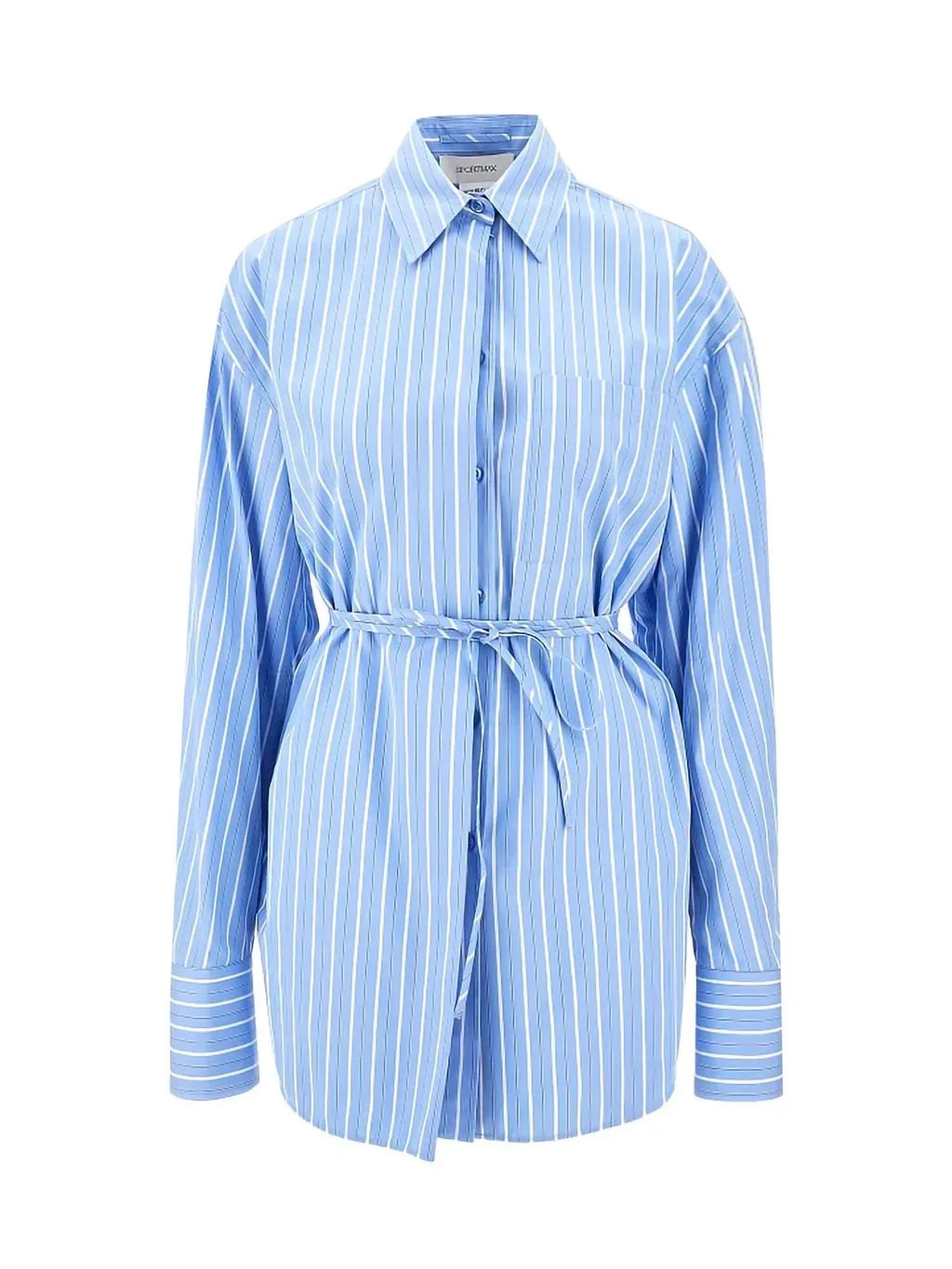 Striped Cotton Shirt With Belt