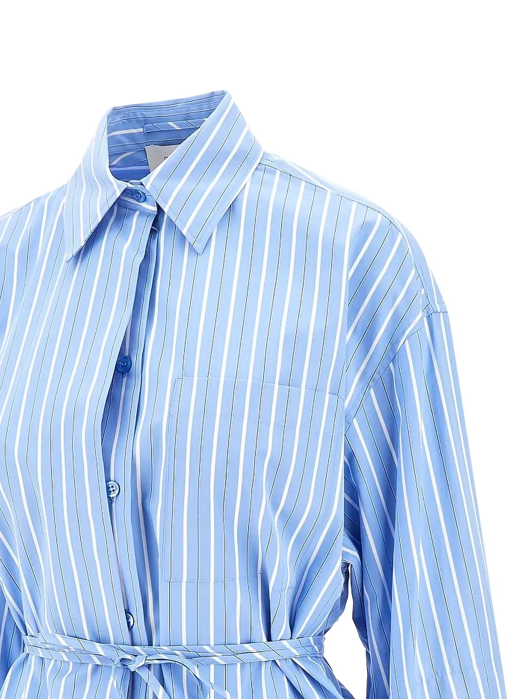 Striped Cotton Shirt With Belt