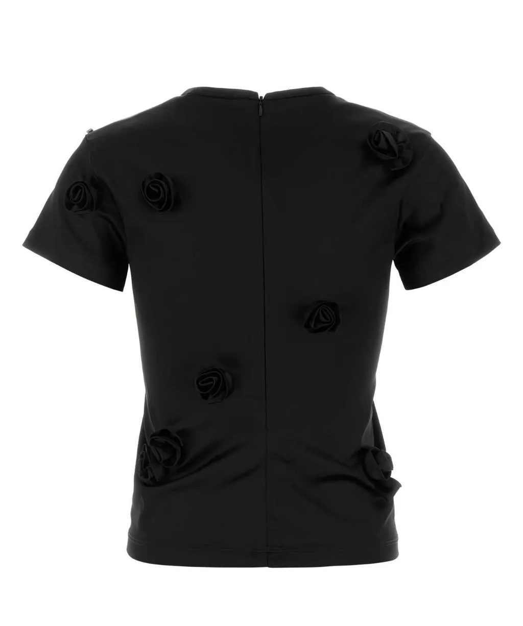 T-Shirt With Rose AppliquÉS