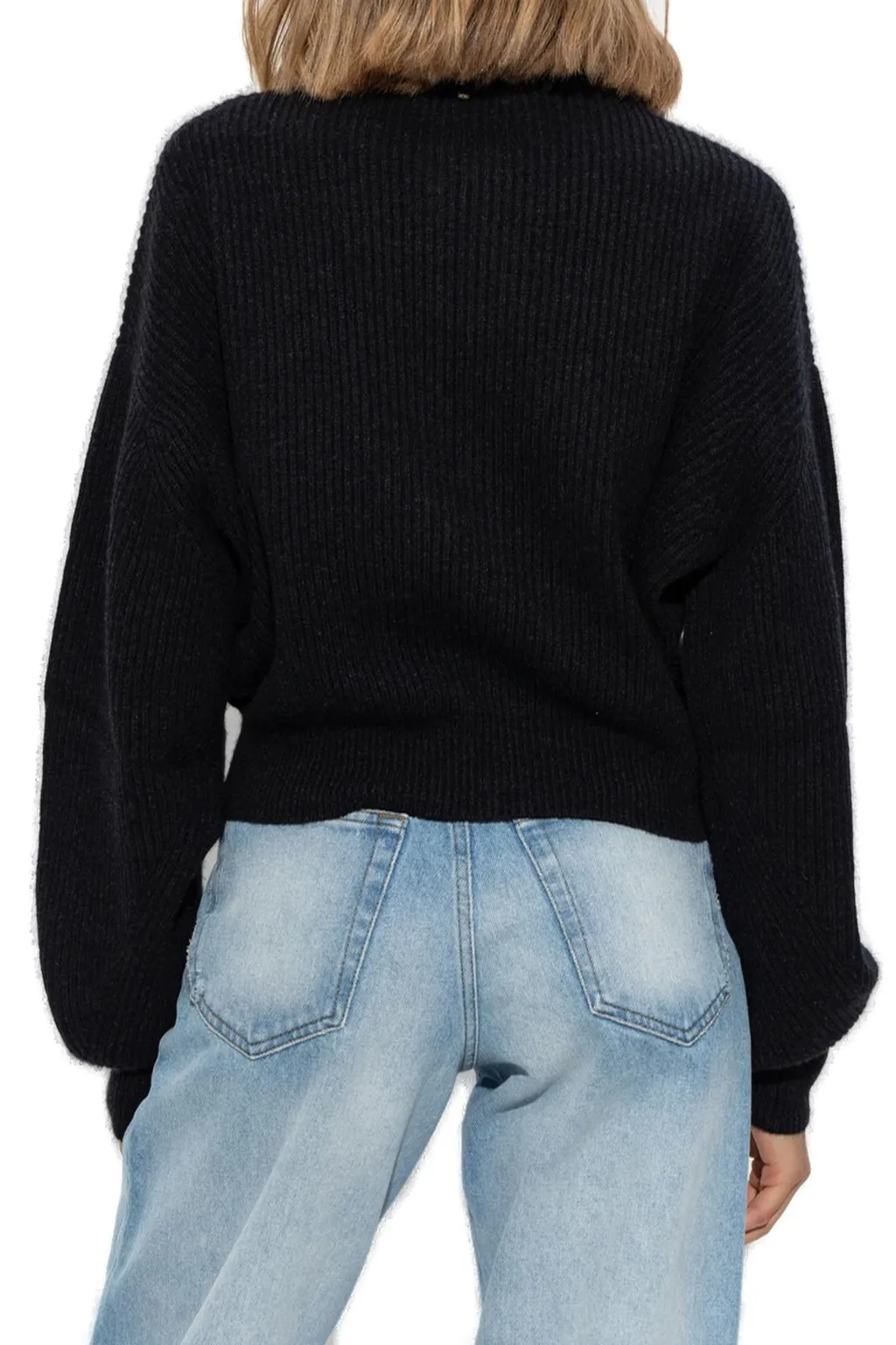 Ribbed Knit Zip-Up Cardigan