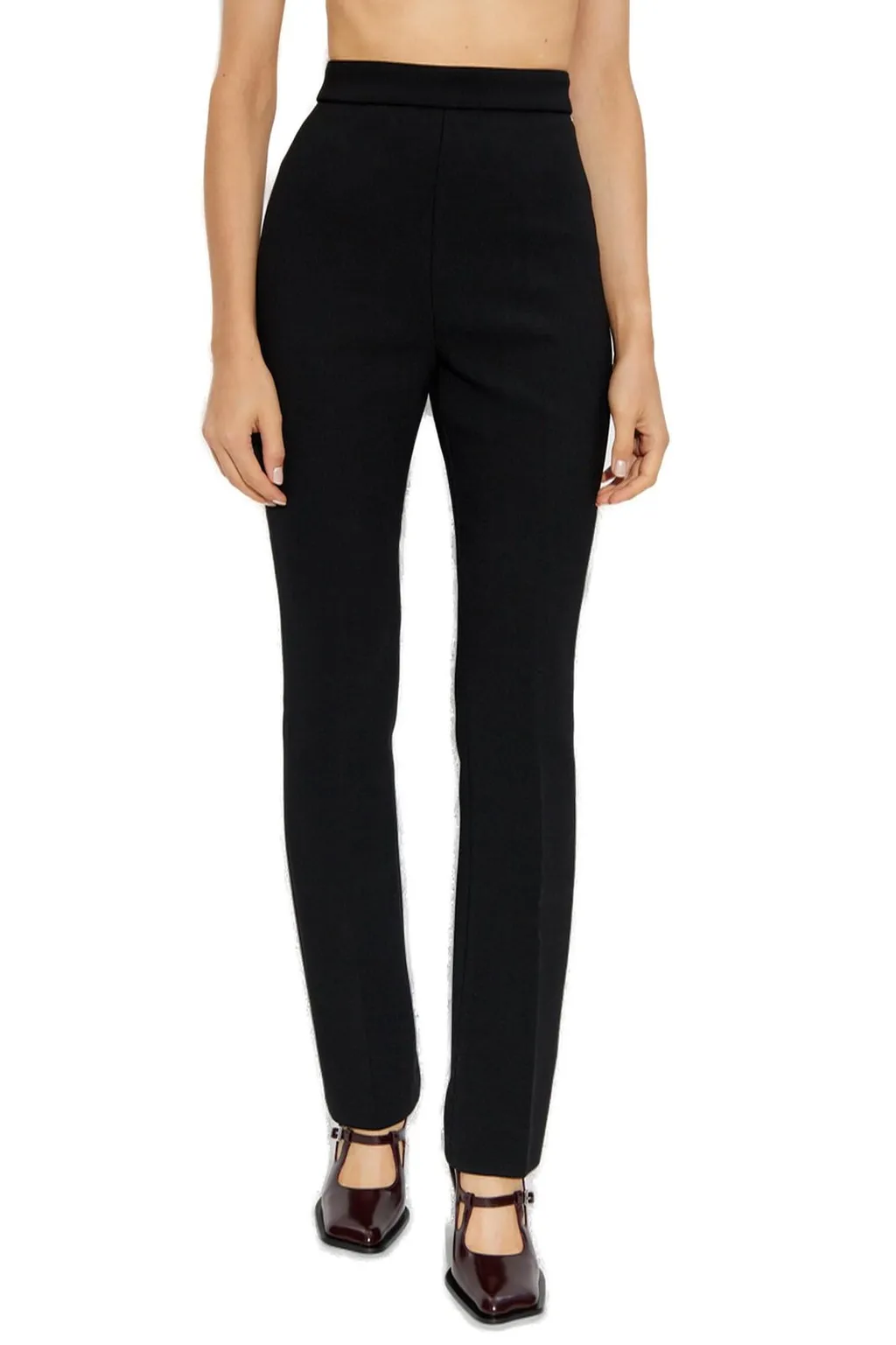 High-Waisted Straight-Leg Trousers