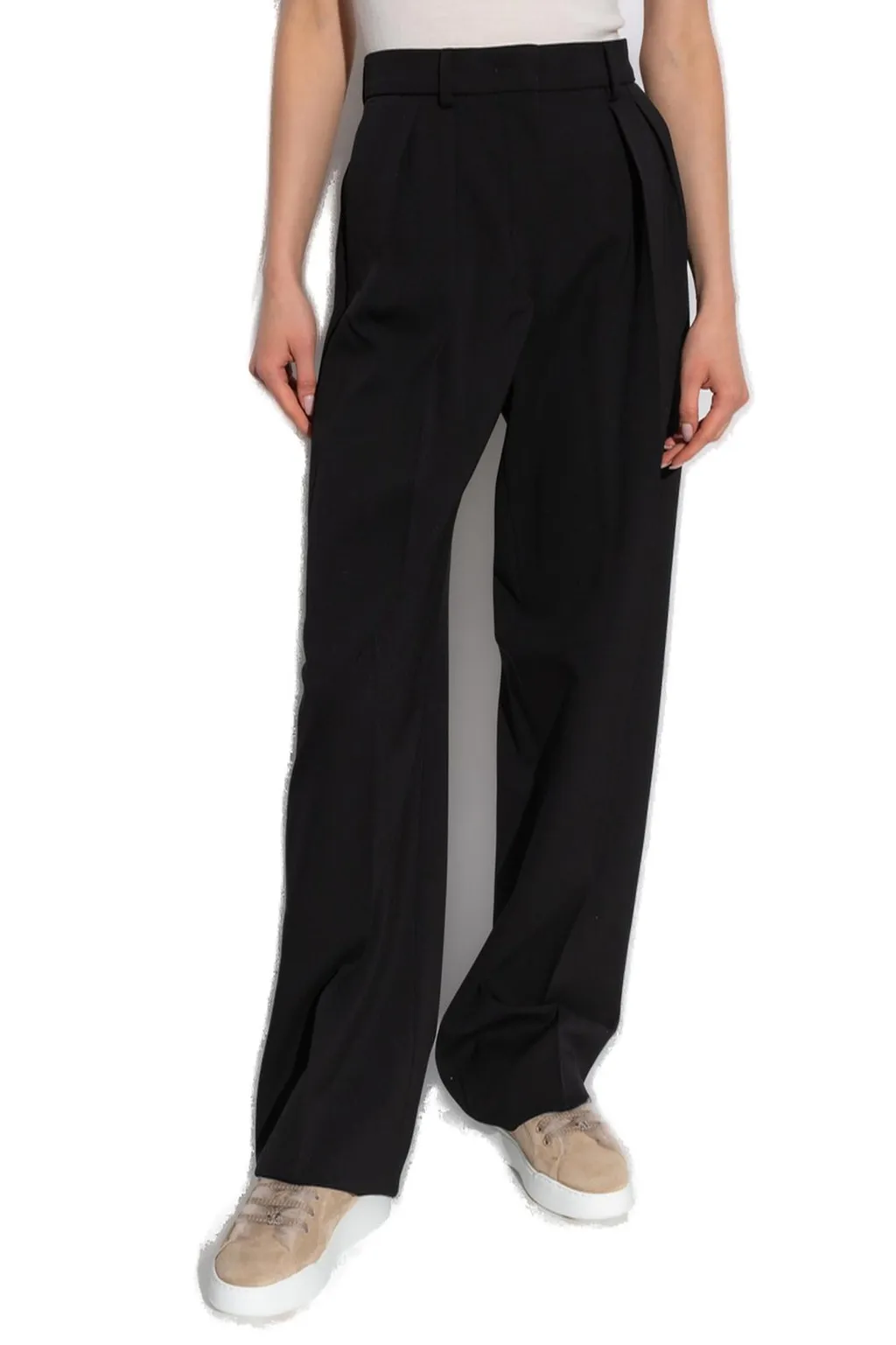 Pleated Wide-Leg Trousers