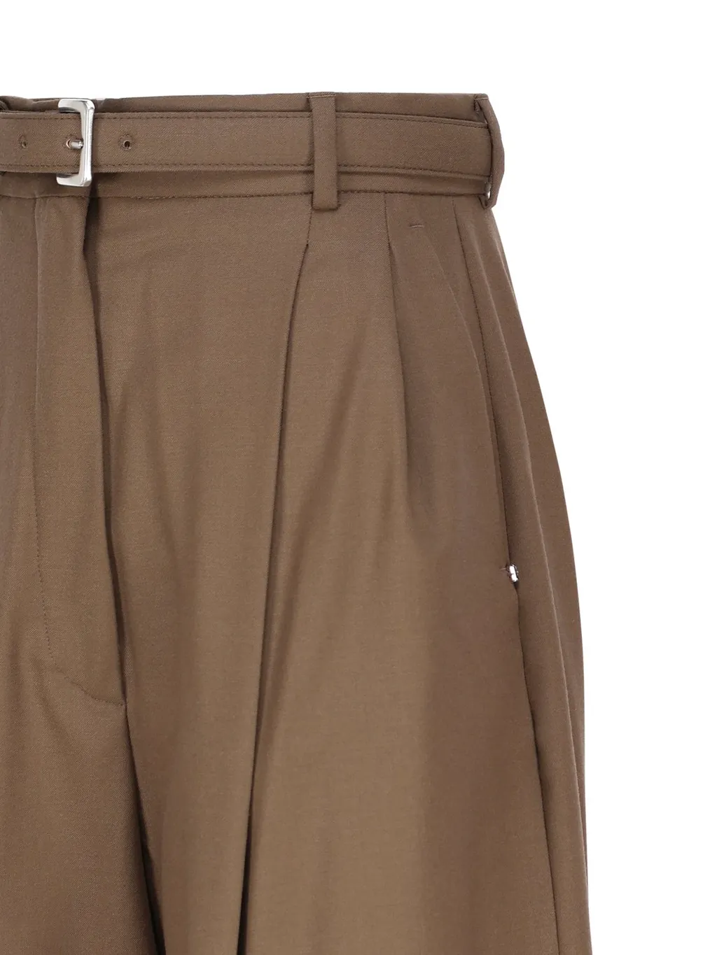 High-Waisted Pleated Wide-Leg Trousers