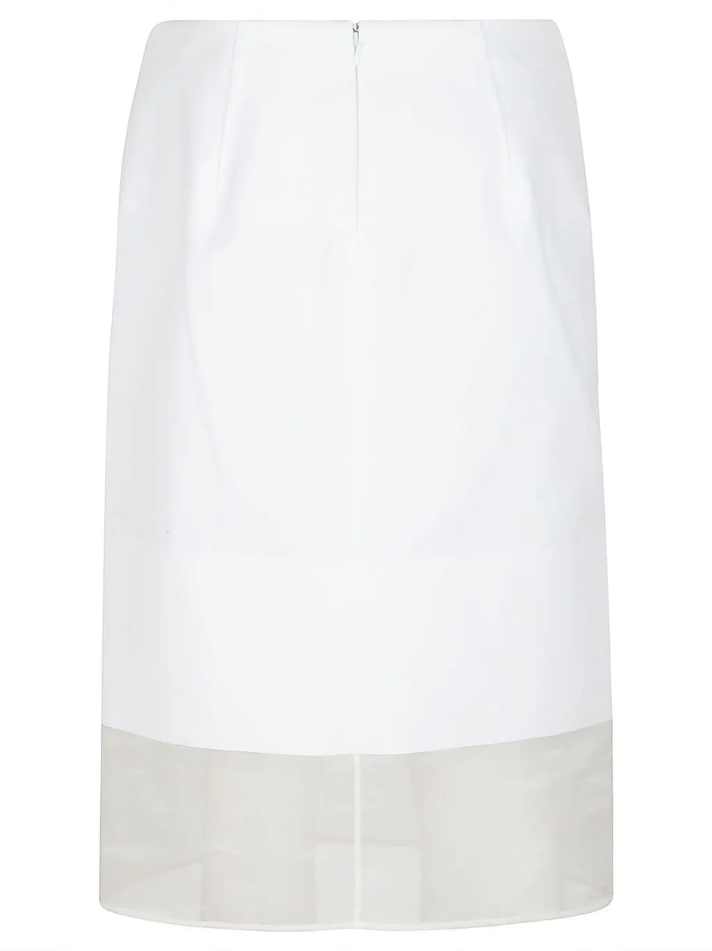 Midi Skirt With Sheer Hem