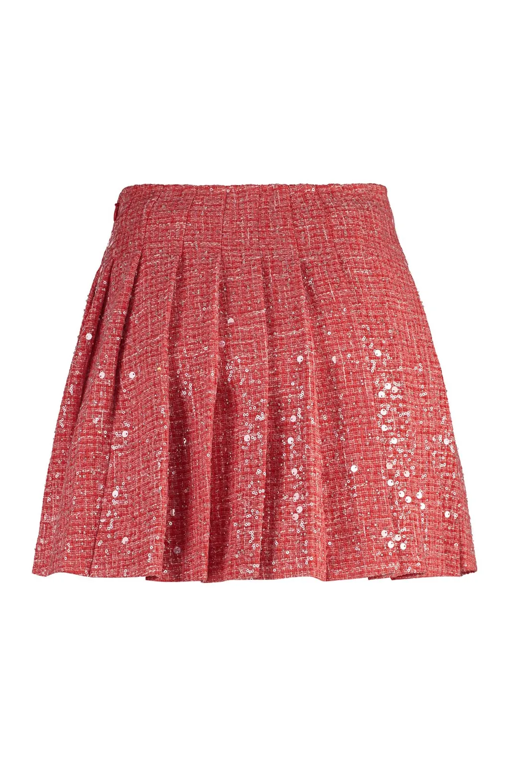 Pleated Sequin Miniskirt