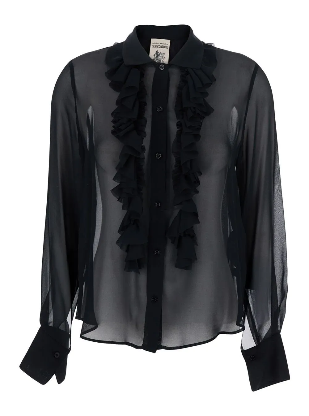 Sheer Ruffle Shirt