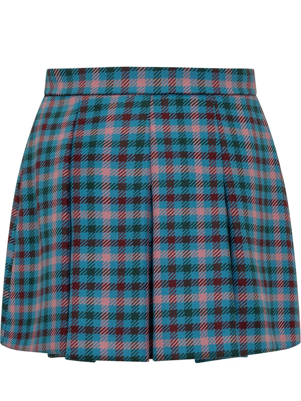 Pleated Plaid Mini Skirt