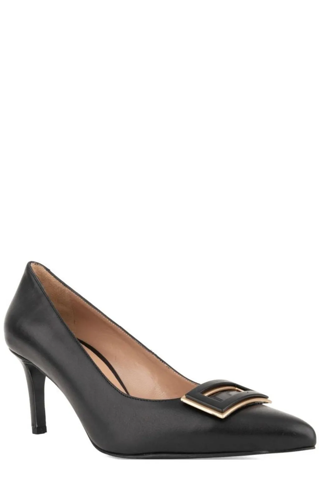Pointed Toe Pump With Buckle Detail
