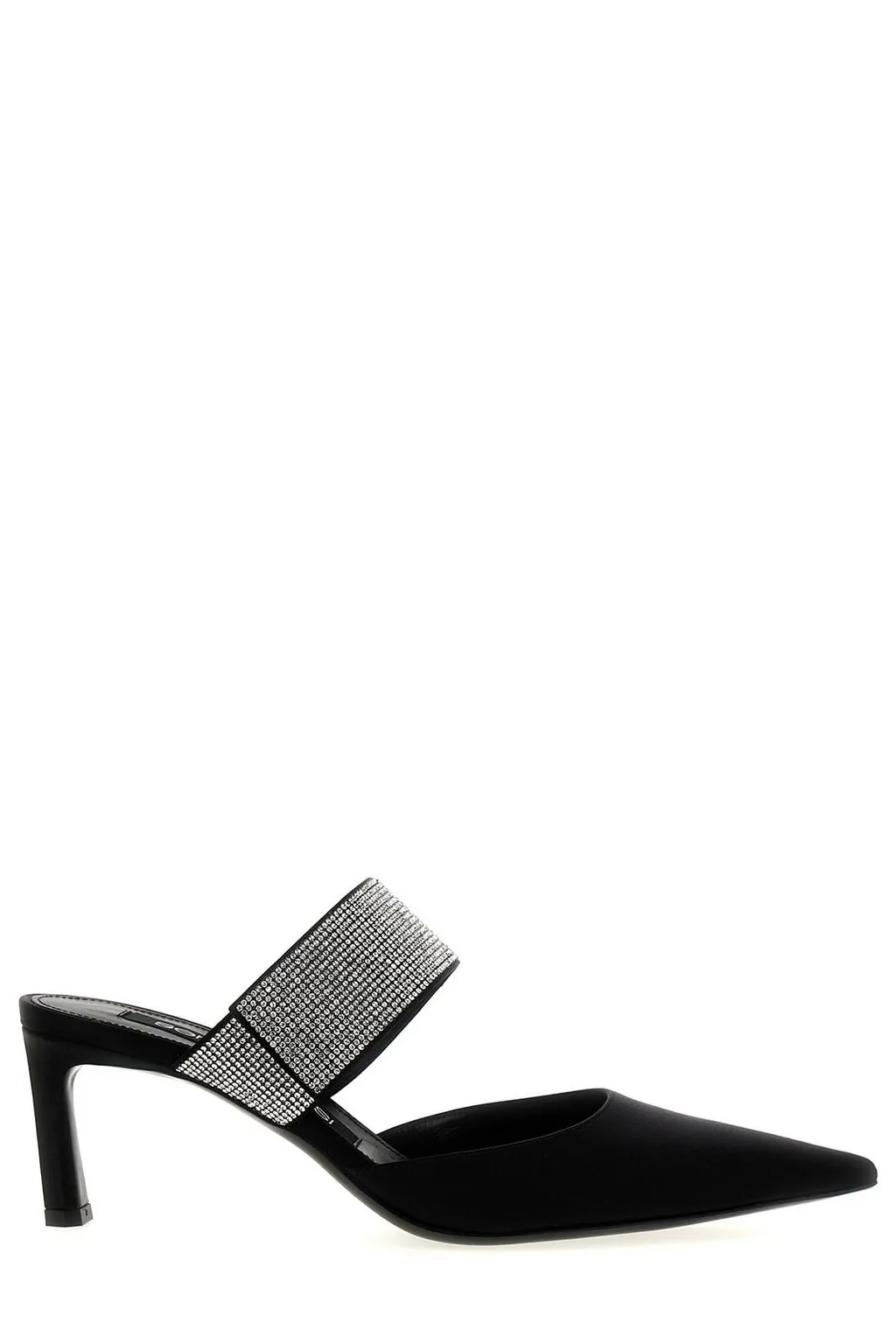 Mules With Crystal-Embellished Strap