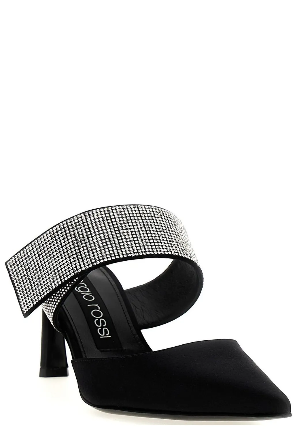 Mules With Crystal-Embellished Strap