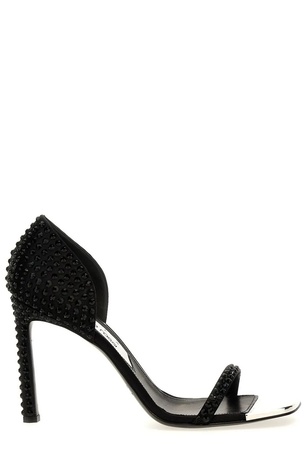 Crystal-Embellished Stiletto Sandals
