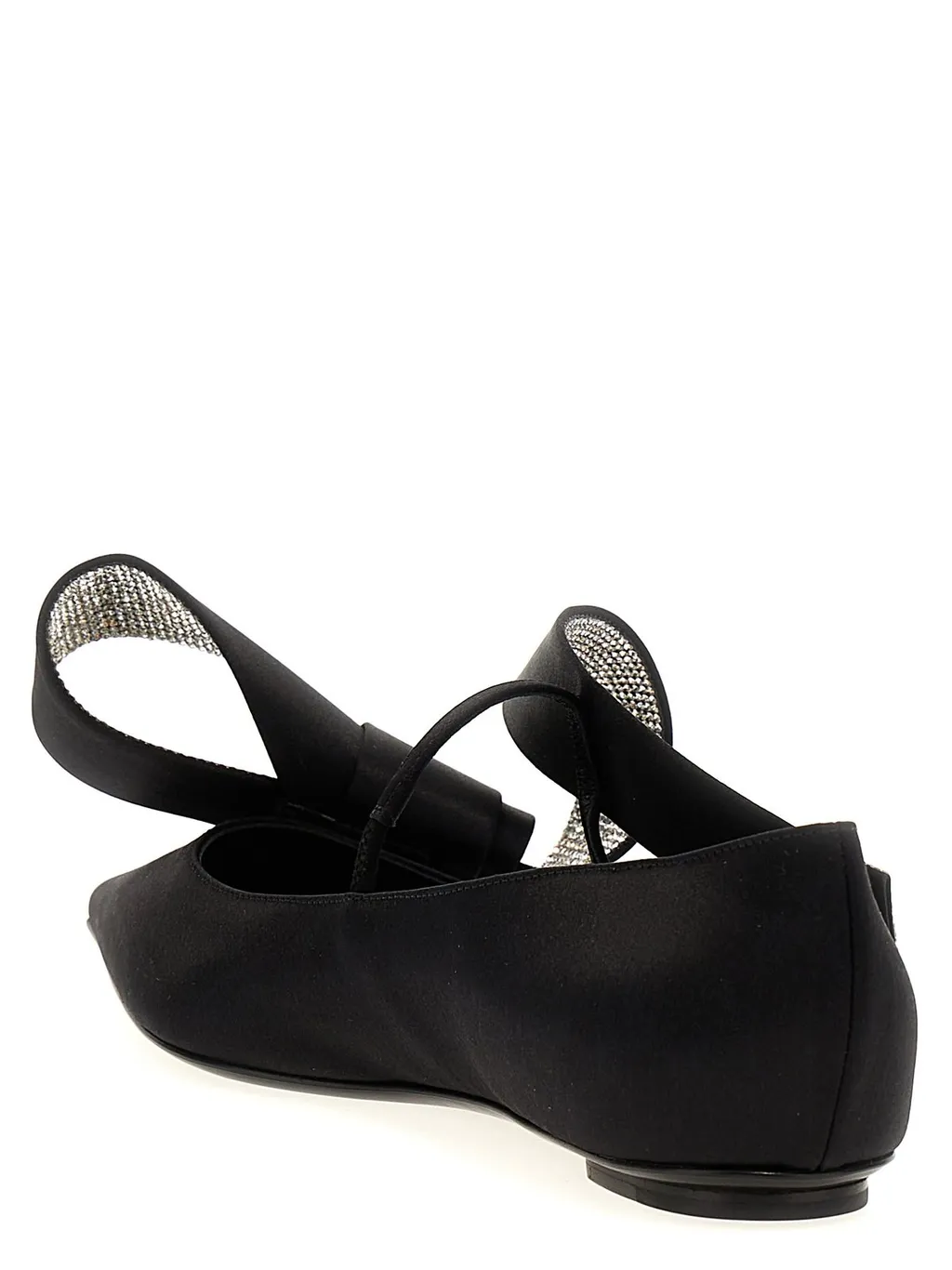 Ballet Flats With Bow And Rhinestones