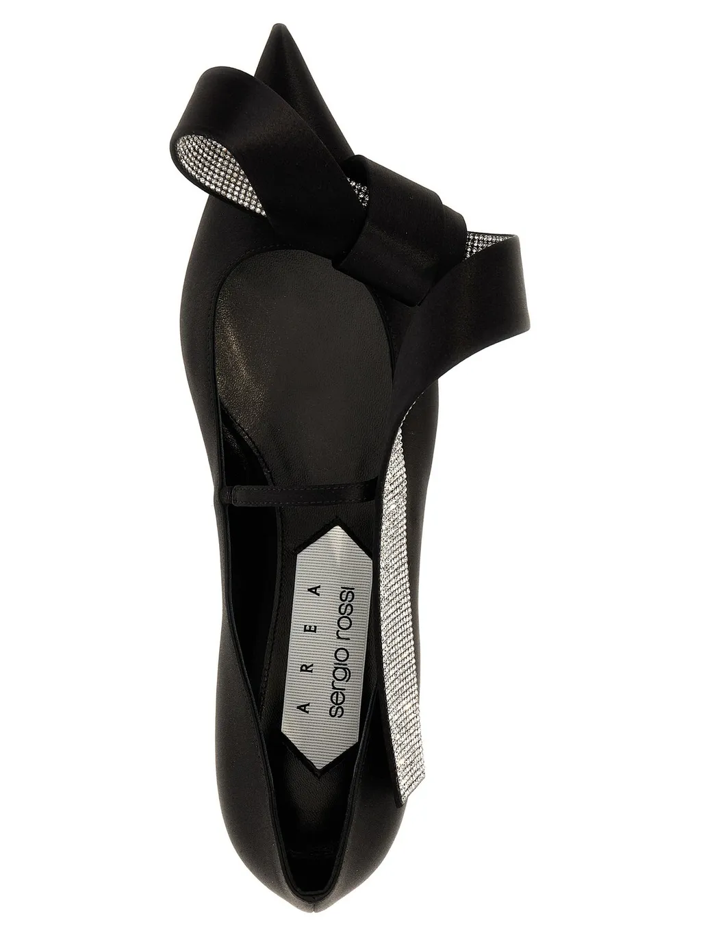 Ballet Flats With Bow And Rhinestones