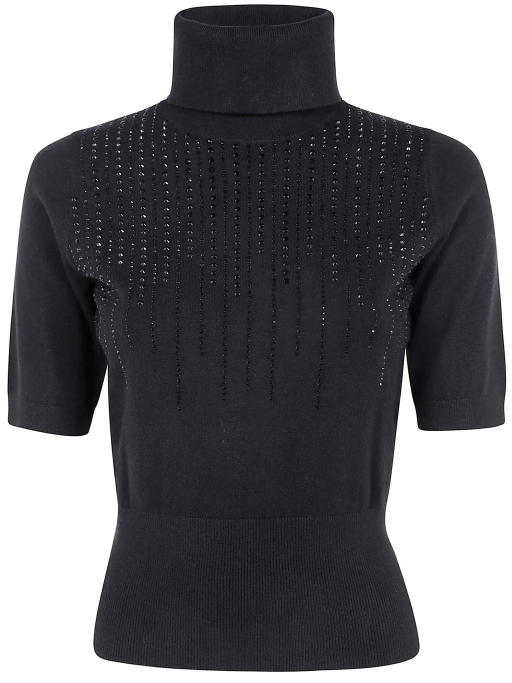Turtleneck Sweater With Rhinestone Embellishment