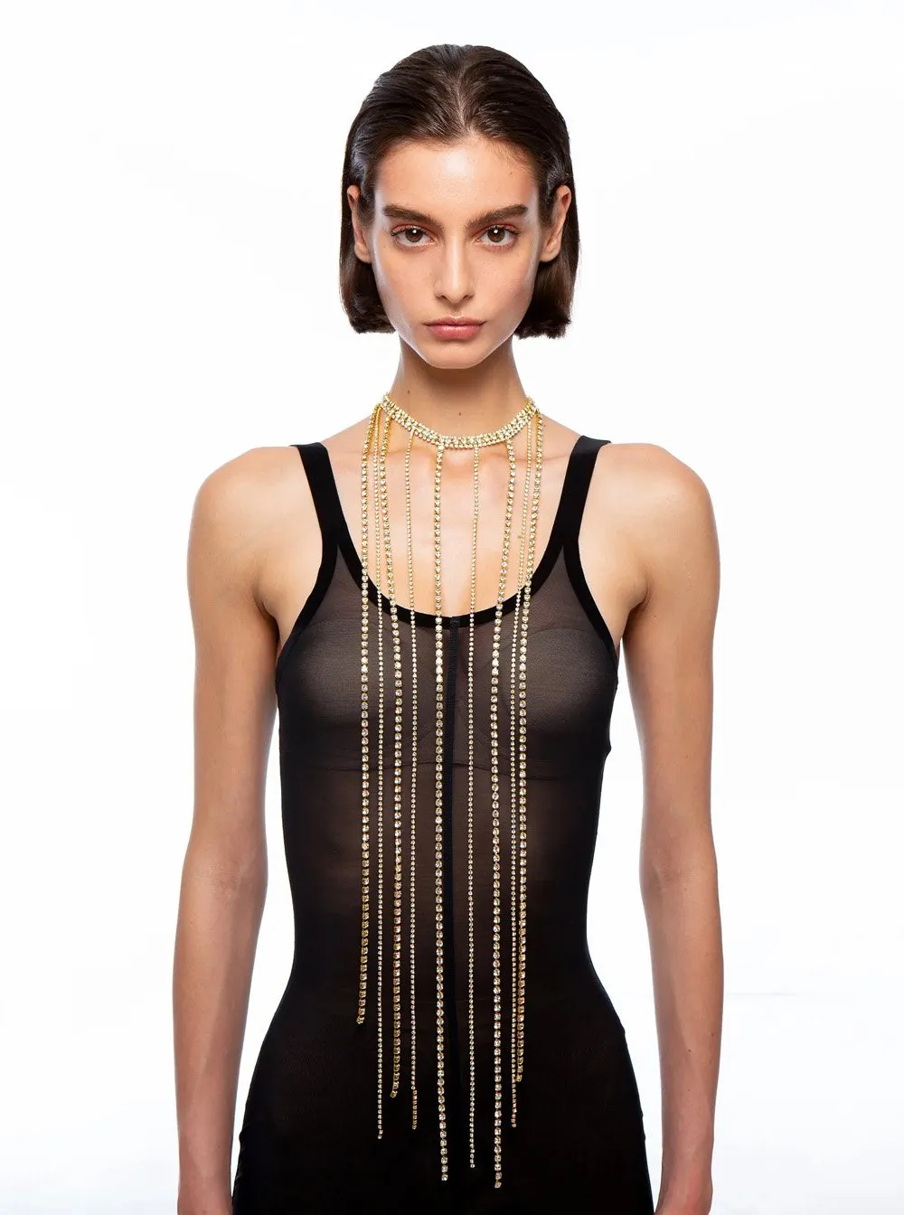 Crystal-Embellished Choker Necklace