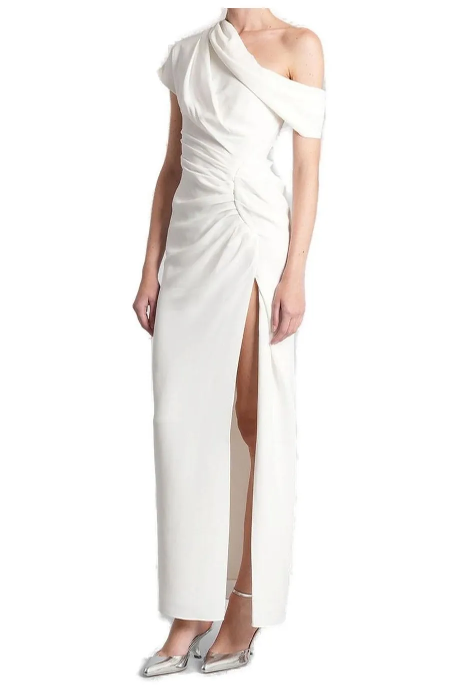 One-Shoulder Gown With High Slit