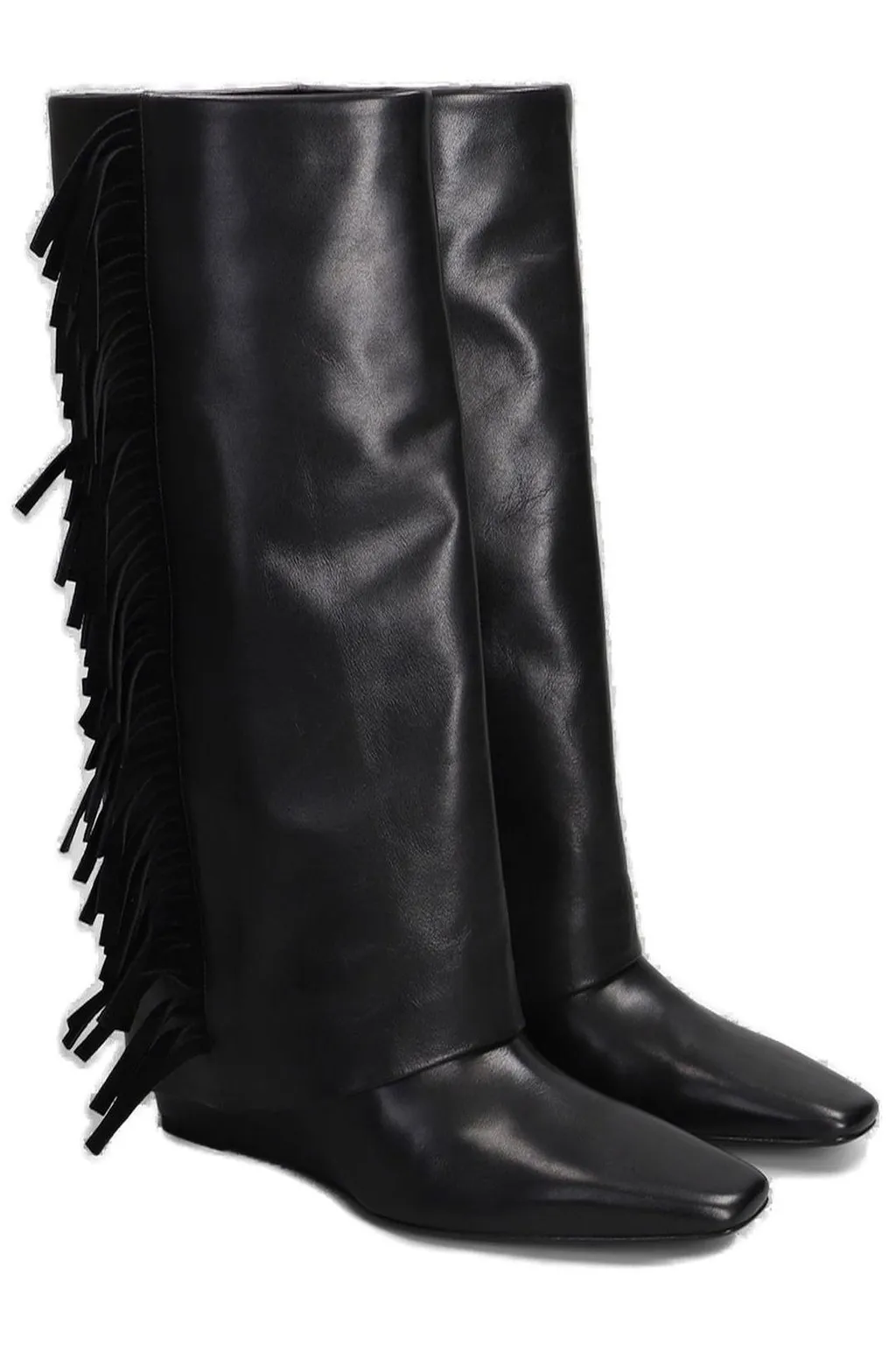 Knee-High Boots With Fringe
