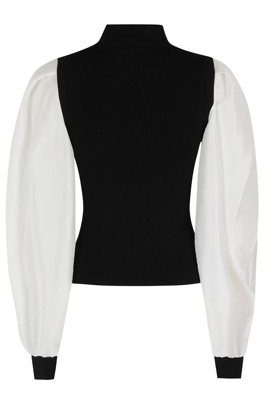 Mock Neck Top With Balloon Sleeves