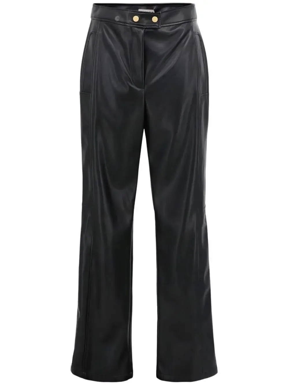 High-Waisted Faux Leather Trousers