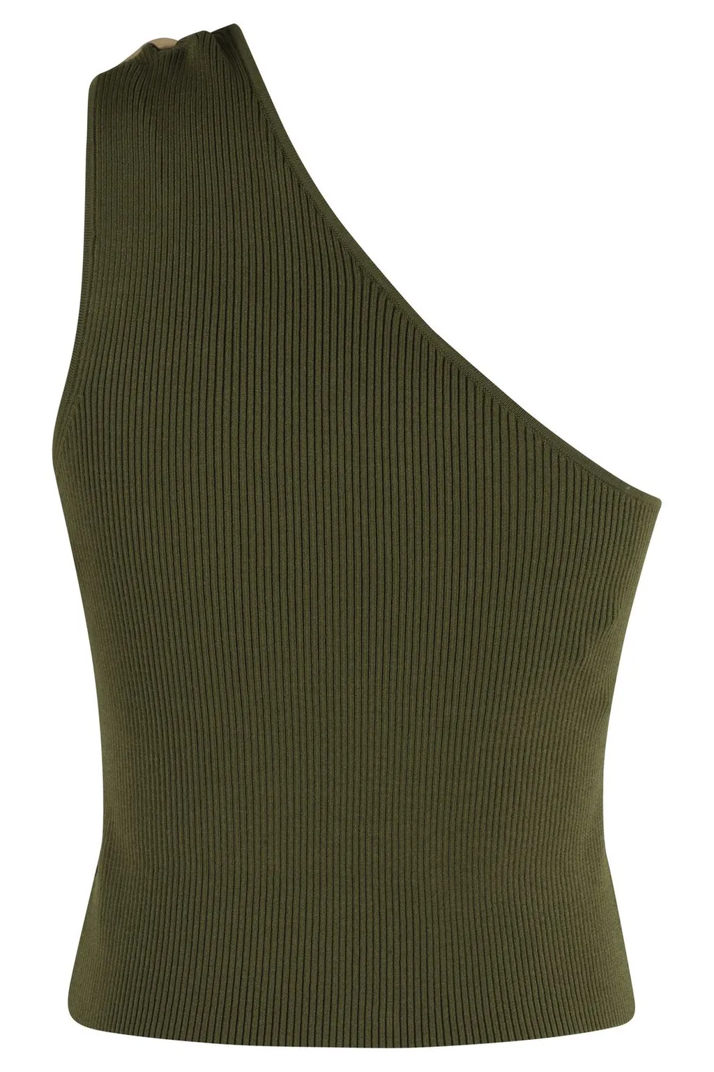 One-Shoulder Ribbed Knit Top