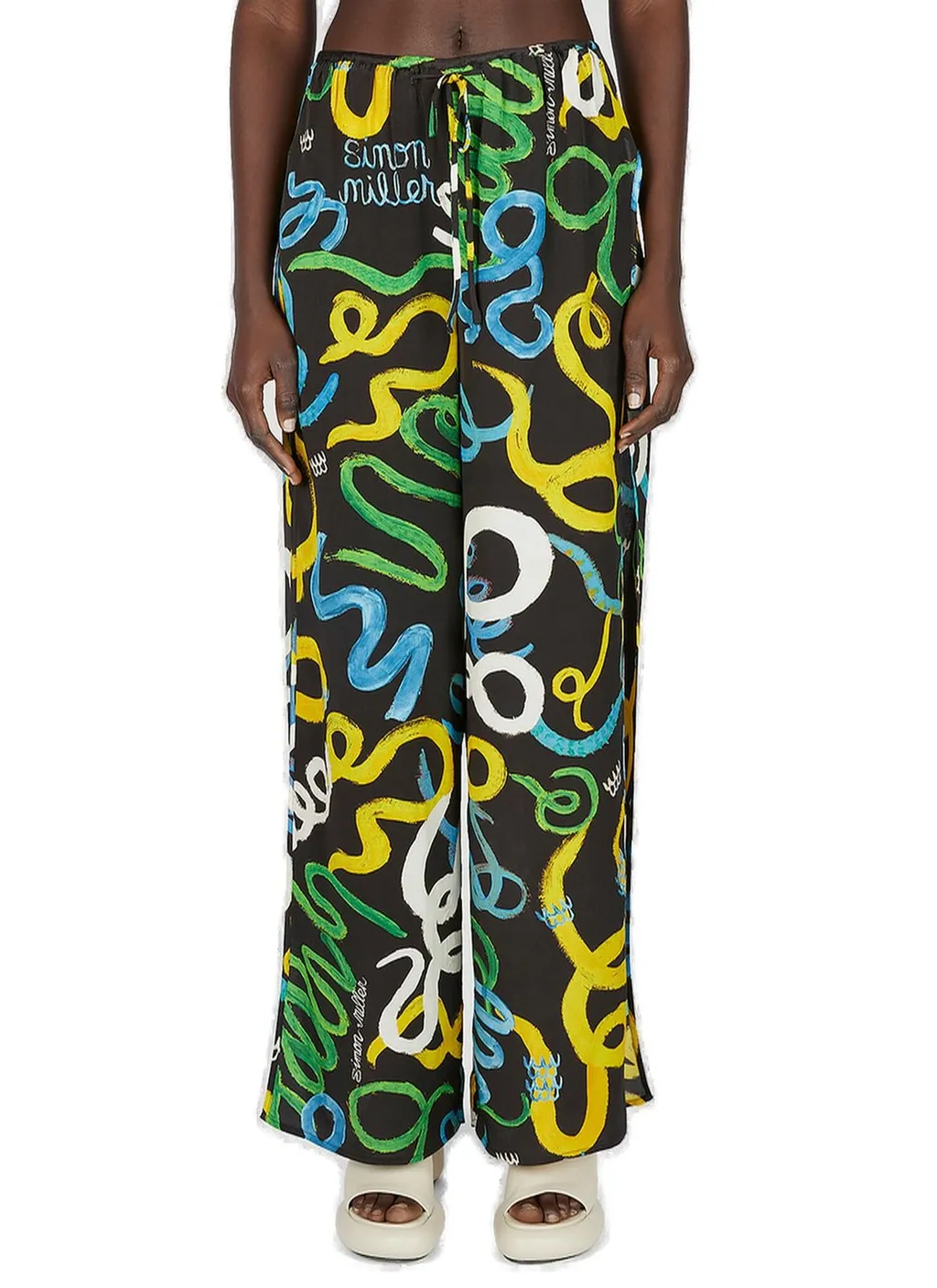 Printed Wide-Leg Trousers