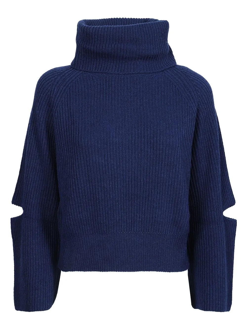 Turtleneck Sweater With Cut-Out Sleeves
