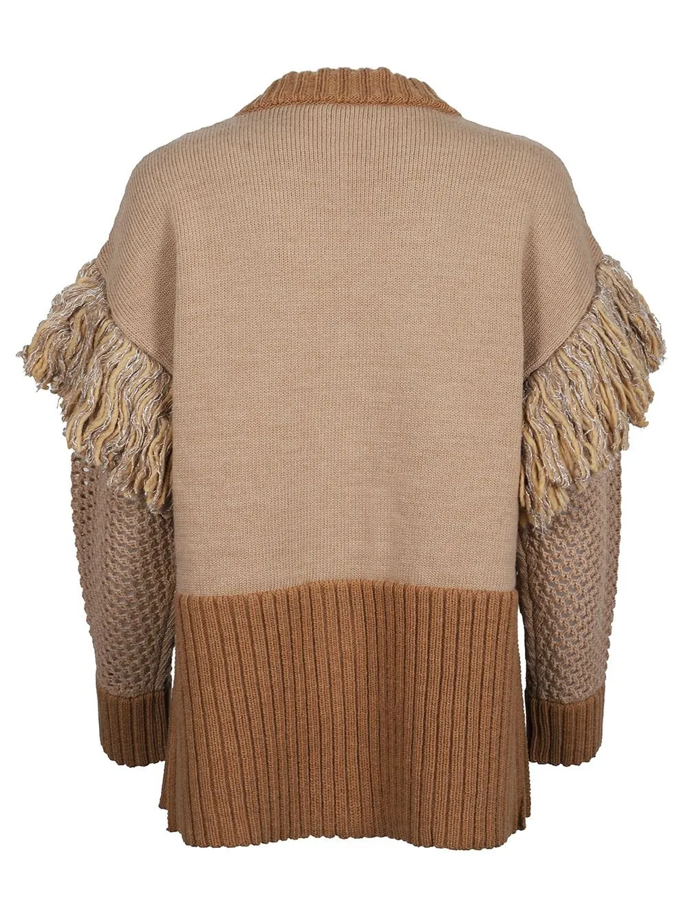 Cardigan With Fringe And Crochet Sleeves