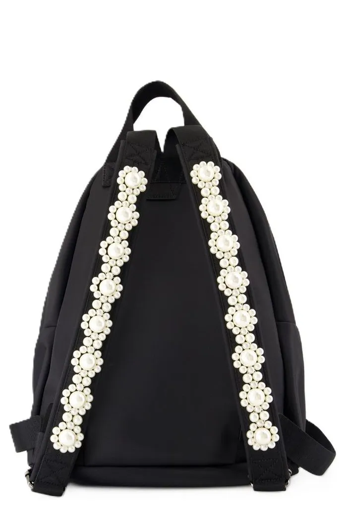 Backpack With Pearl-Embellished Straps