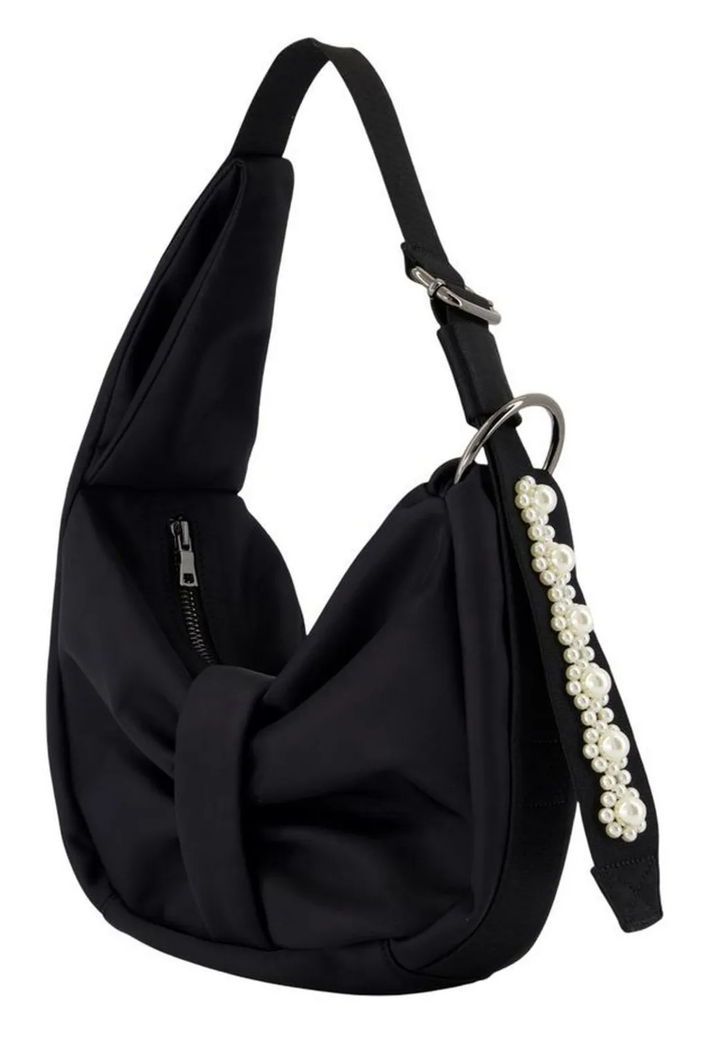 Hobo Bag With Pearl Embellishment
