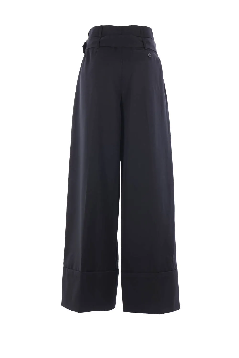 Wide-Leg Belted Trousers