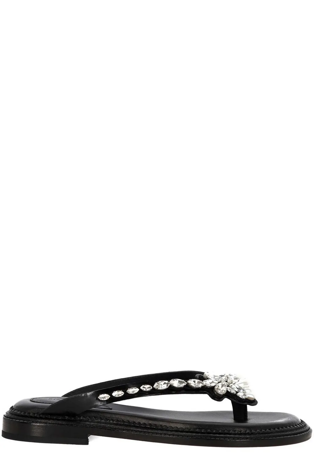 Thong Sandals With Crystal Embellishment
