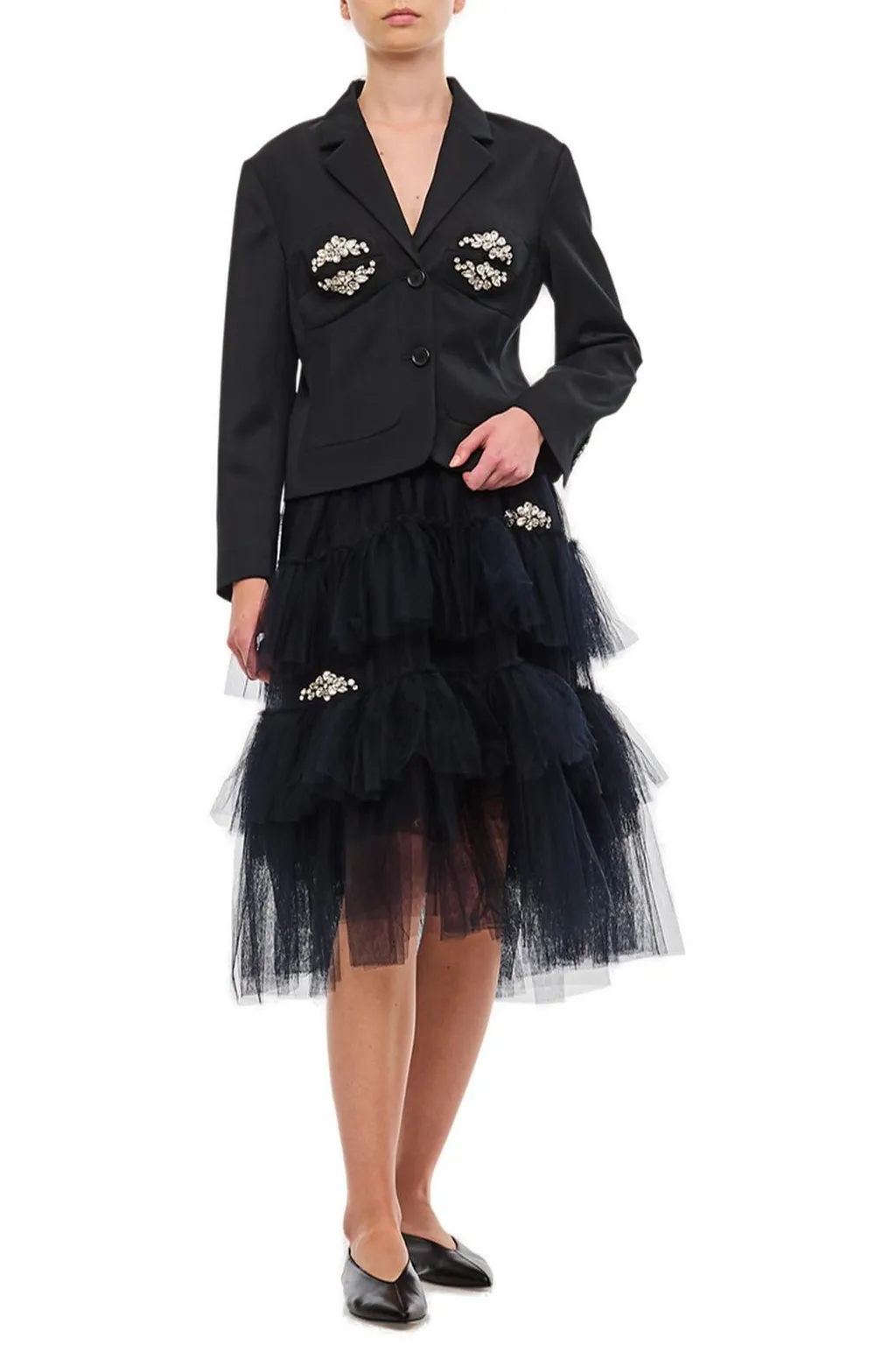 Blazer With Embellished Bodice