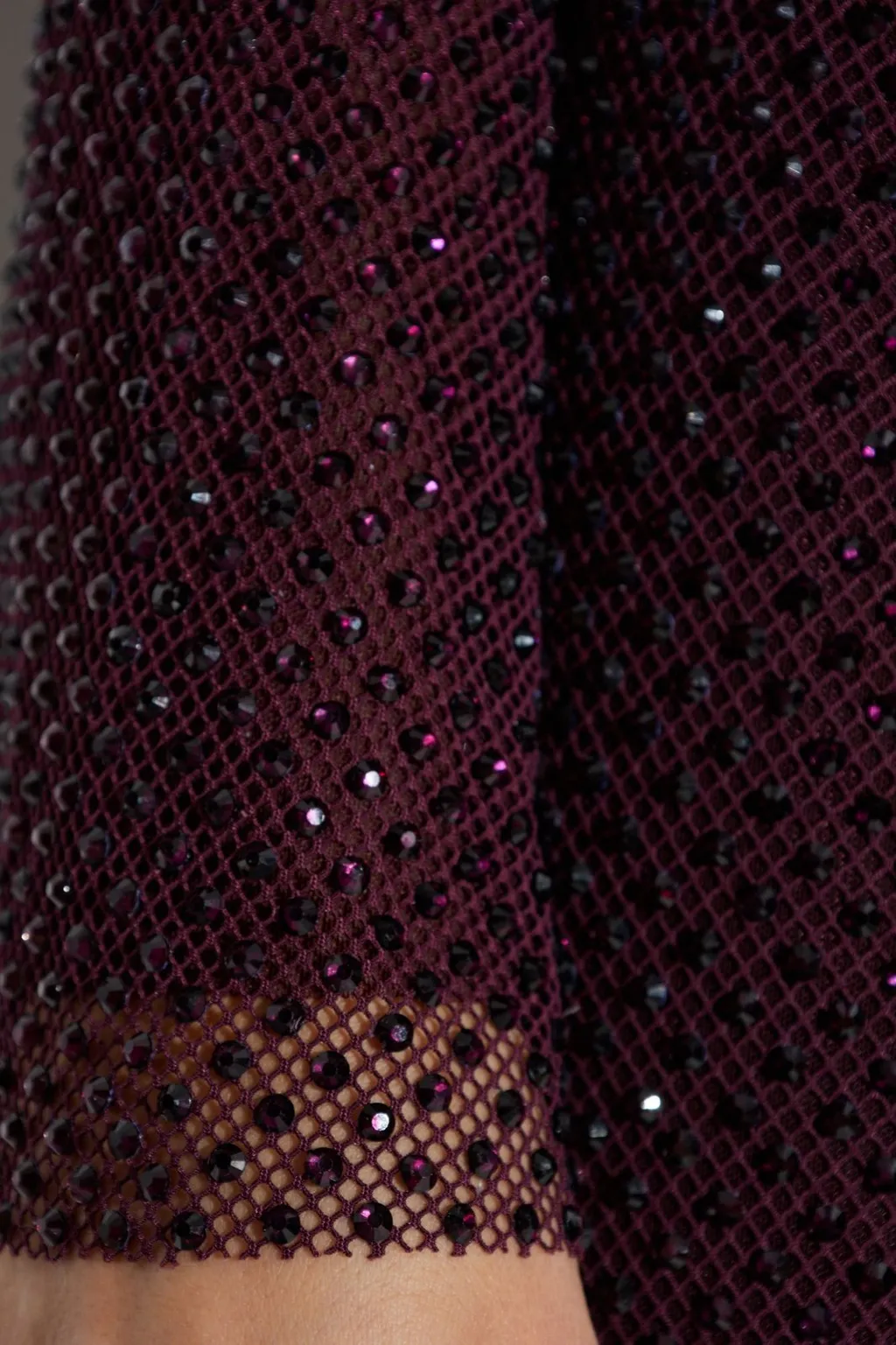 Sequin Embellished Long Sleeve Gown
