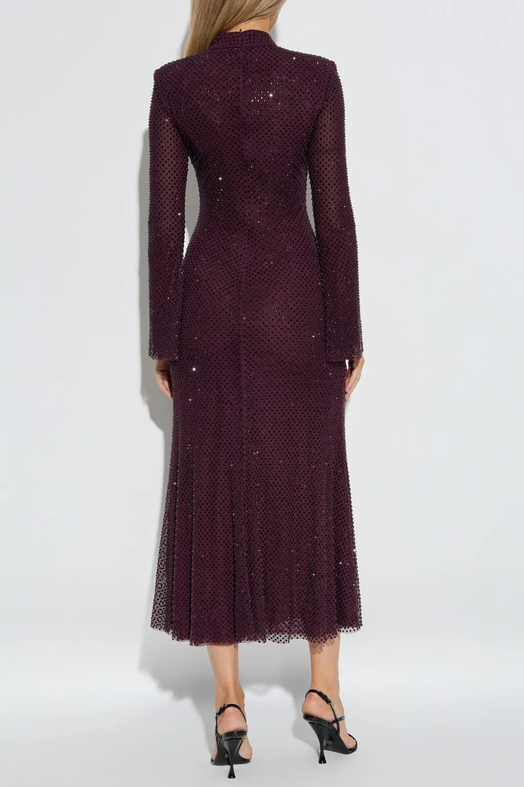 Sequin Embellished Long Sleeve Gown