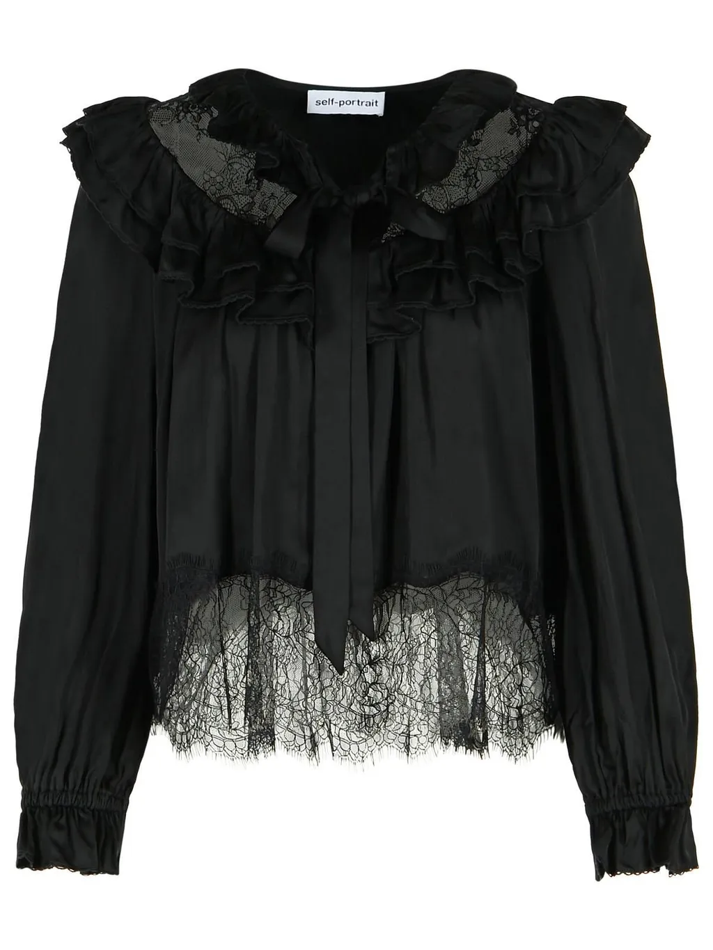 Ruffled Lace Trimmed Blouse