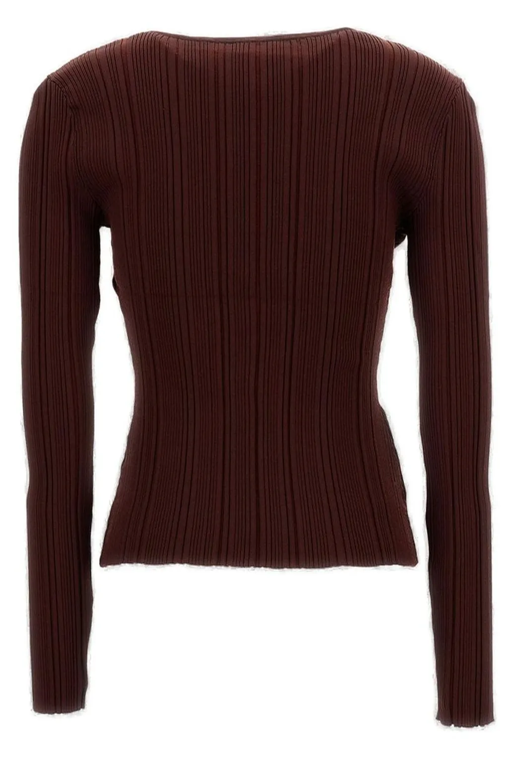 Ribbed Knit Cardigan With Lace Trim