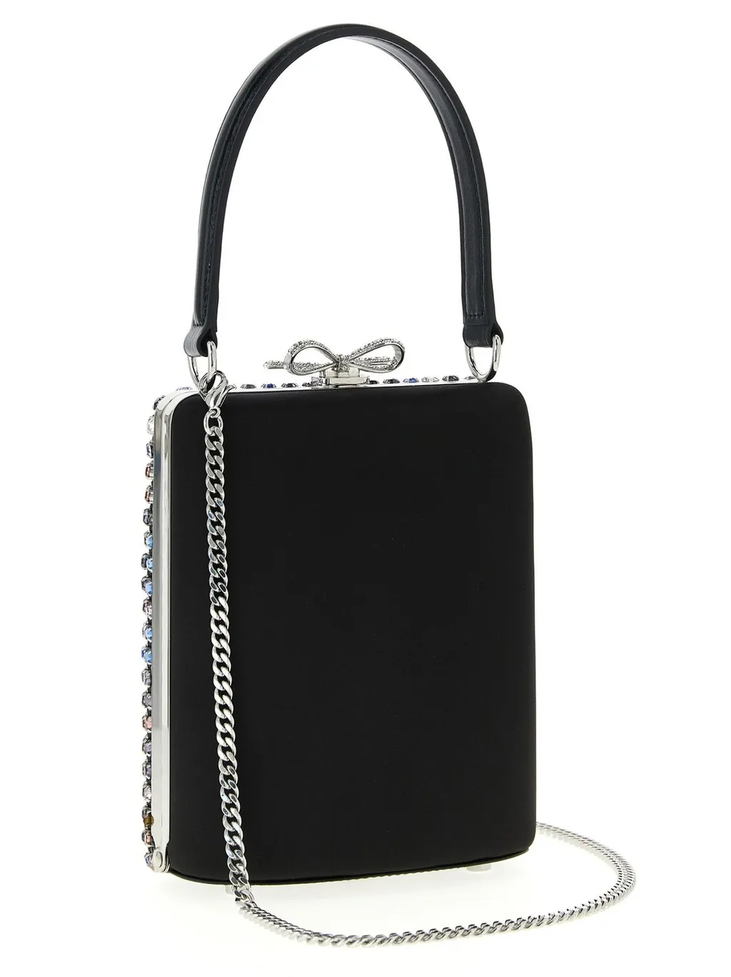 Box Clutch With Crystal Embellishments