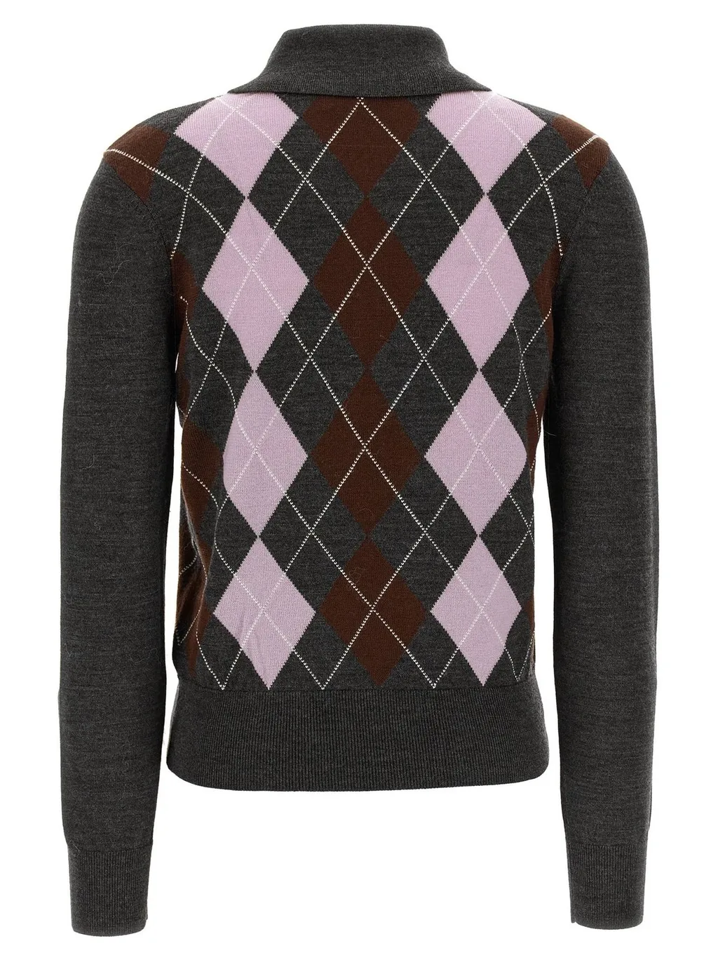 Argyle Knit Polo Sweater